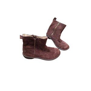 Ugg Neevah Brown Suede Shearling-Lined Ankle Boots Grunge Winter Women Size‎ 6M